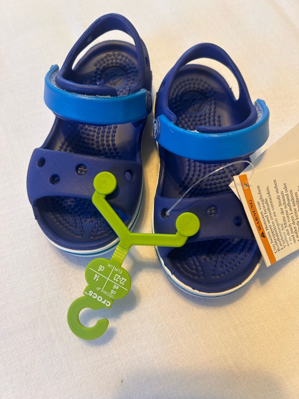 CROCS Kids Navy Sandals with Bright Blue Strap